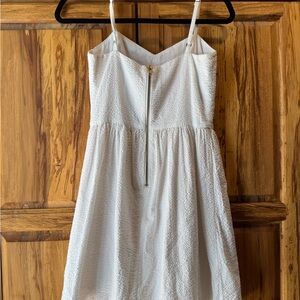 Aqua preowned white textured sundress